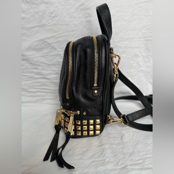 Michael Kors Mini Rhea Black Studded Backpack - Picture 2 of 6